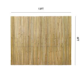 Bamboo Privacy Fence Roll 6FTx 13FT, Natural Bamboo Slat Screening Panels For Outdoor Garden, Yard, Patio, Balcony Privacy Screen Self-pickup Onl (Option: Default)