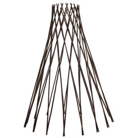 4FT Willow Round Teepee Trellis For Climbing Plants, 48 In H X 13 In W Natural Wooden Plant Support, Expandable Garden Trellis Cage For Beans Pea (Option: Default)