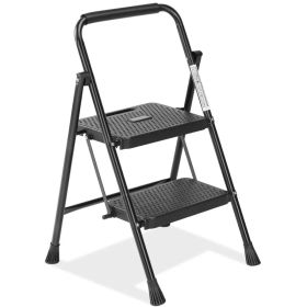 Household portable 3-layer step ladder, with safety buckle stable and safe (Option: 2 floors)