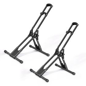 Bike Stand 2 Pack, Foldable Freestanding Bike Storage Rack, Carbon Steel Garage Bicycle Floor Stand, Fits 20-29 In Wheel Diameters, Drill-Free In (Option: Default)
